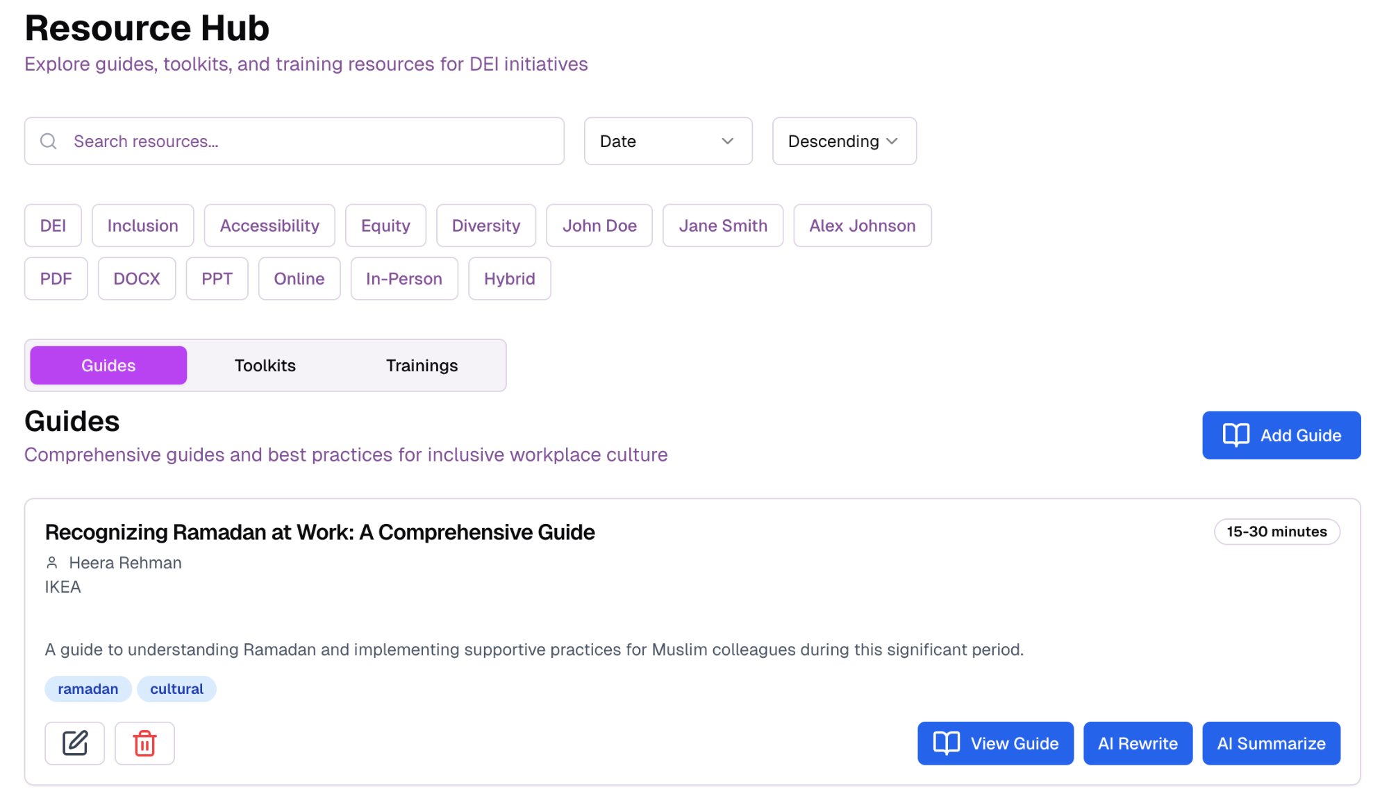 Global Events Calendar